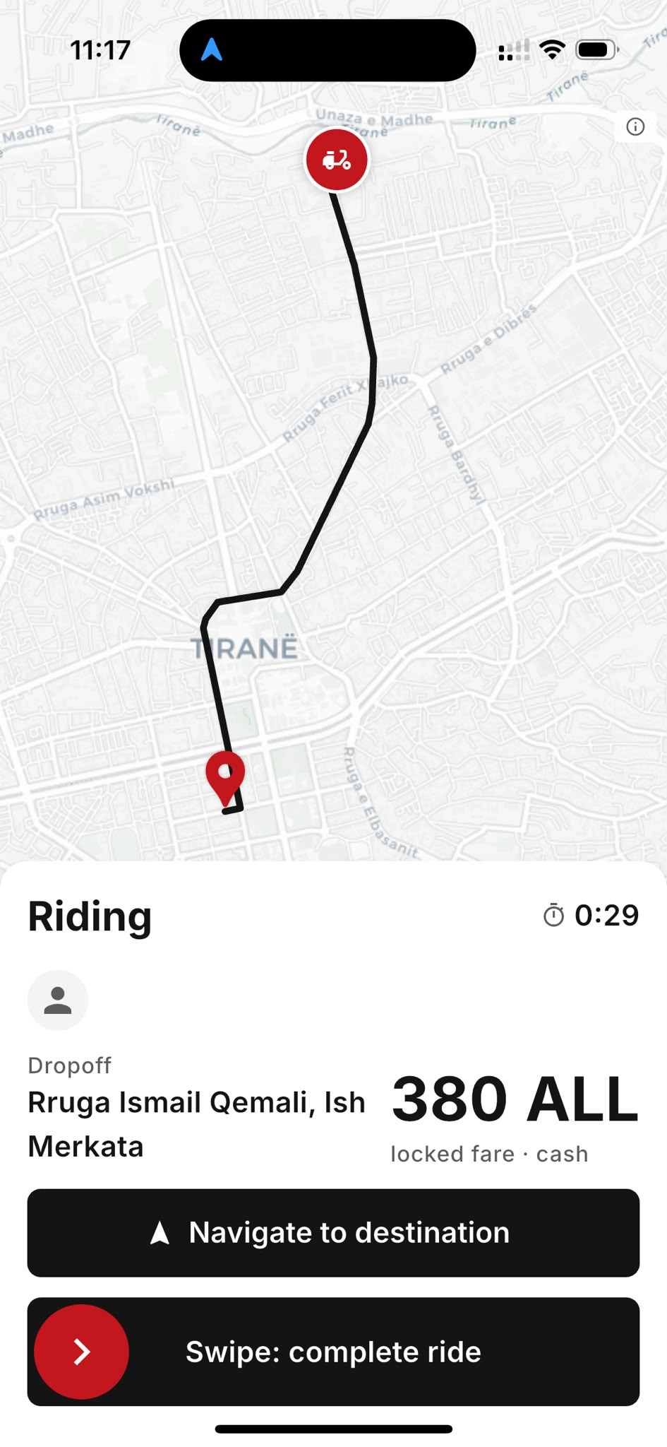 A ride in progress